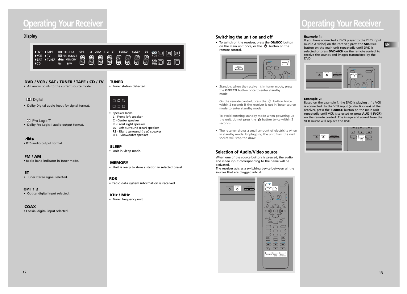 Operating your receiver | Technicolor - Thomson SCENIUM DPL5000 User Manual | Page 8 / 14