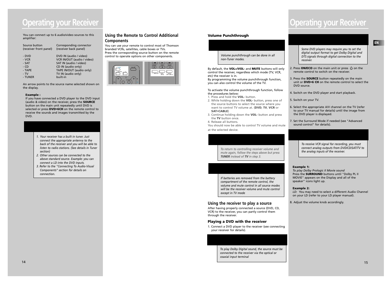 Operating your receiver, Hint | Technicolor - Thomson SCENIUM DPL5000 User Manual | Page 9 / 14