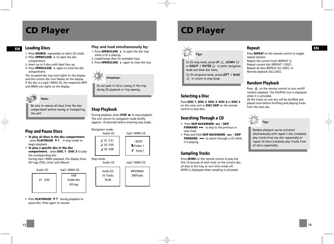 Cd player | Technicolor - Thomson CS600 User Manual | Page 10 / 15