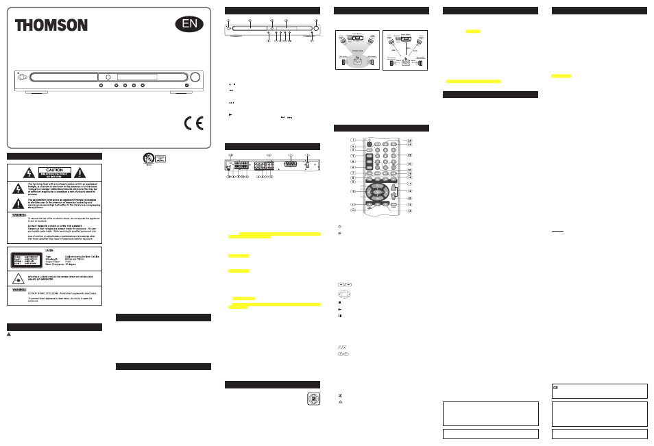 Technicolor - Thomson DPL912VD User Manual | 2 pages