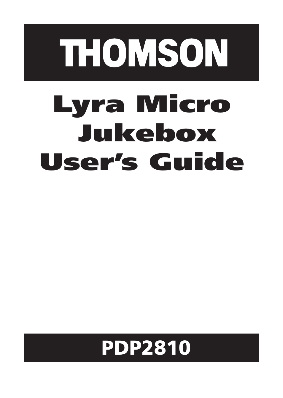 Technicolor - Thomson Thomson Lyra PDP2810 User Manual | 50 pages