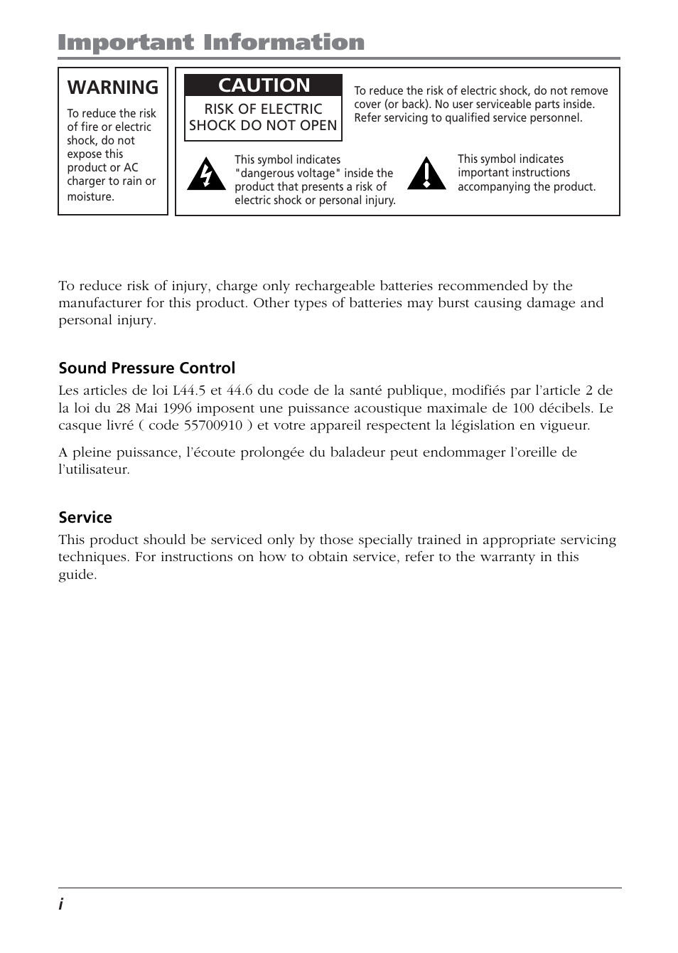 Important information, Warning, Caution | Technicolor - Thomson Thomson Lyra PDP2810 User Manual | Page 2 / 50