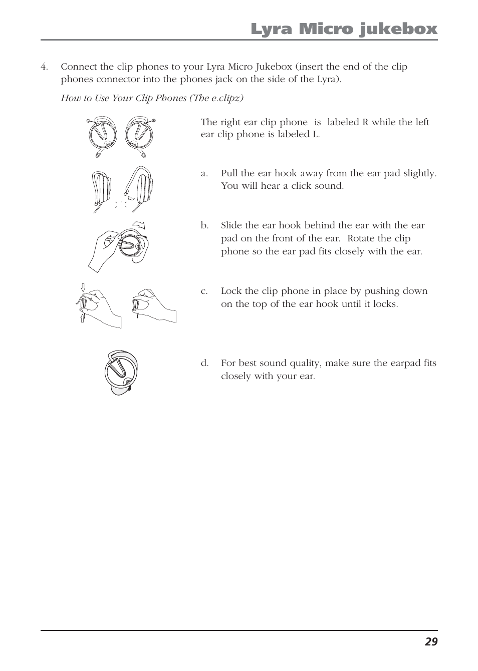 Lyra micro jukebox | Technicolor - Thomson Thomson Lyra PDP2810 User Manual | Page 29 / 50