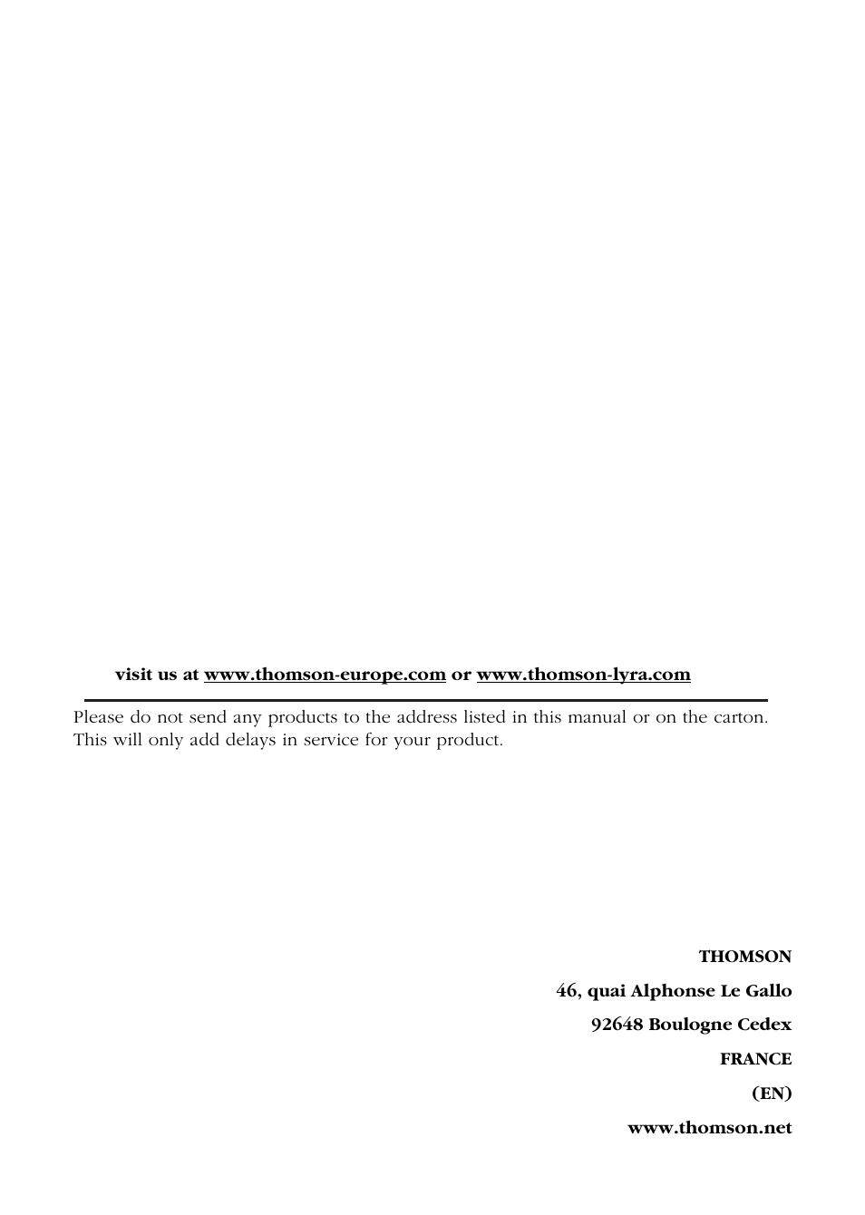 Technicolor - Thomson Thomson Lyra PDP2810 User Manual | Page 50 / 50