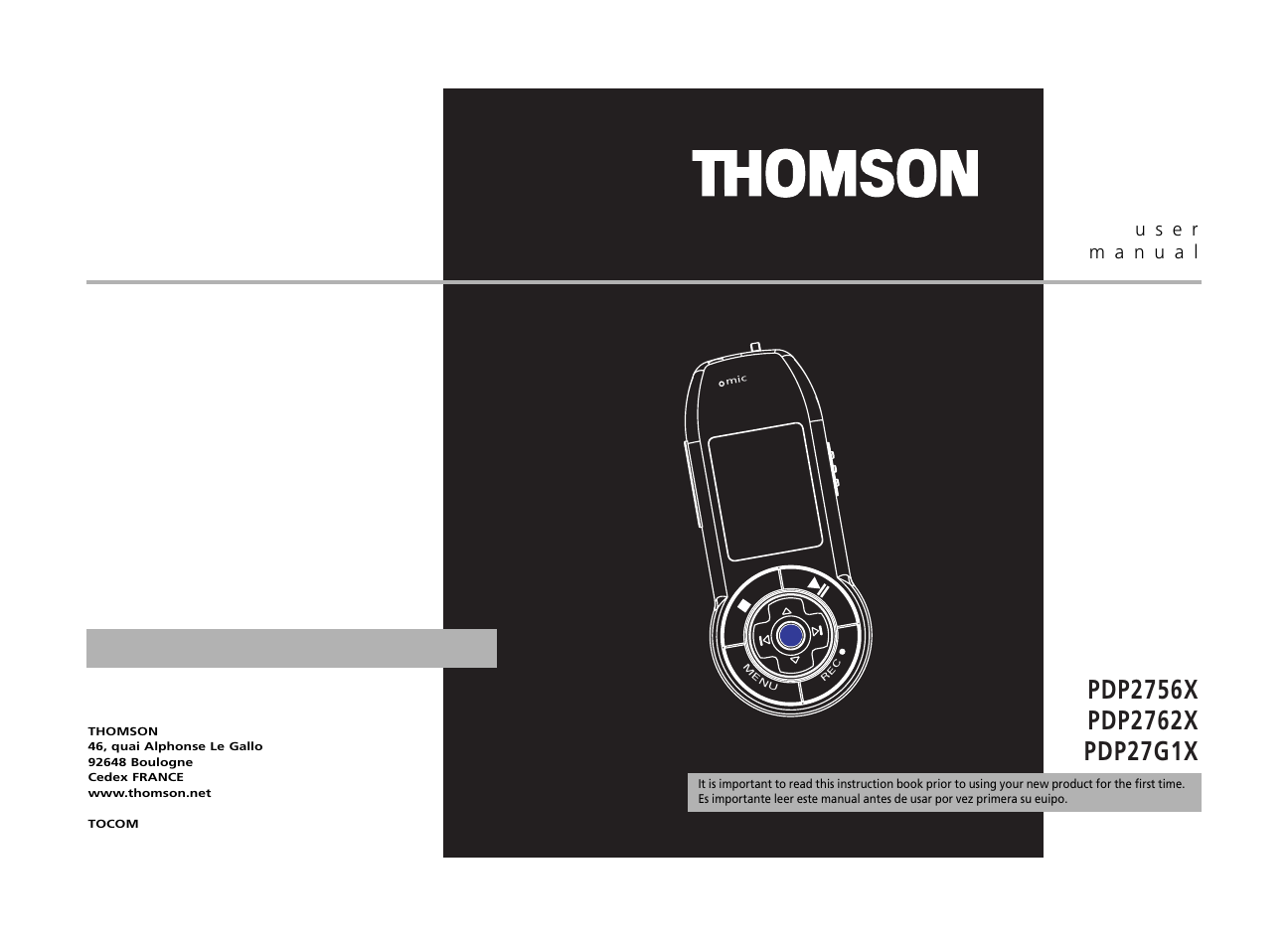 Technicolor - Thomson Thomson Lyra PDP2762X User Manual | 26 pages