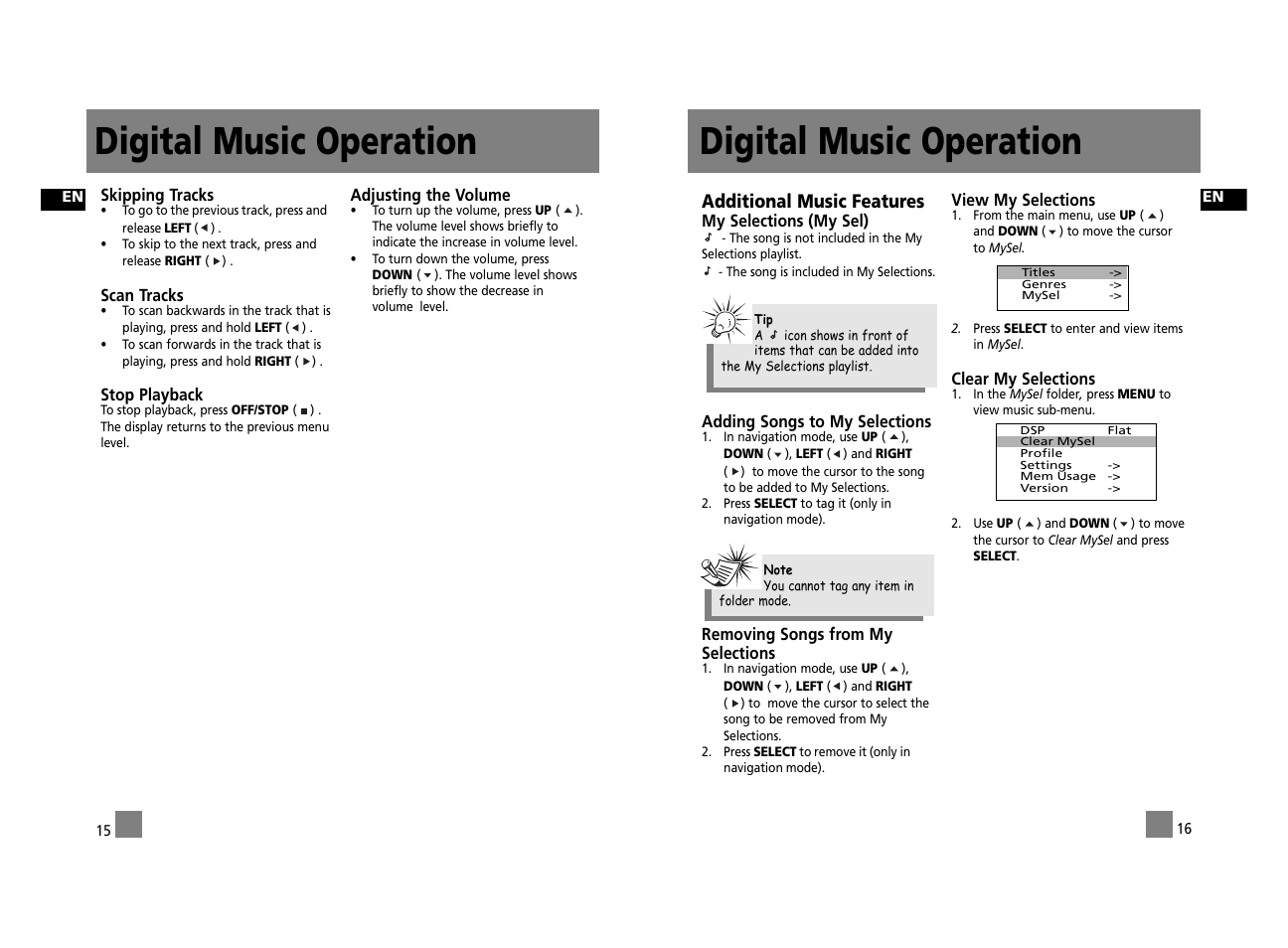 Digital music operation, Additional music features | Technicolor - Thomson Thomson Lyra PDP2762X User Manual | Page 13 / 26