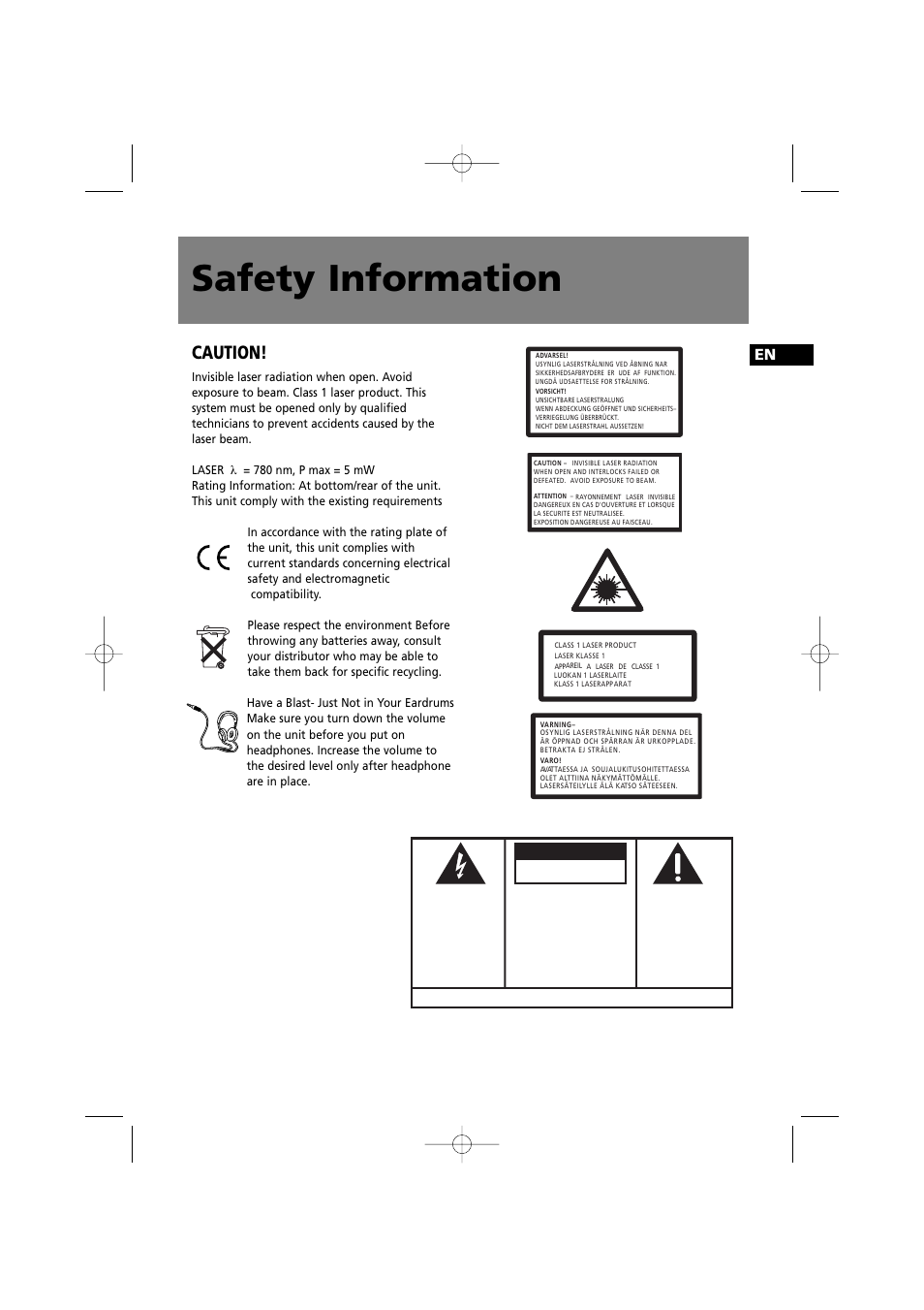 Safety information, Caution, Warning | Technicolor - Thomson MS4200 User Manual | Page 4 / 23