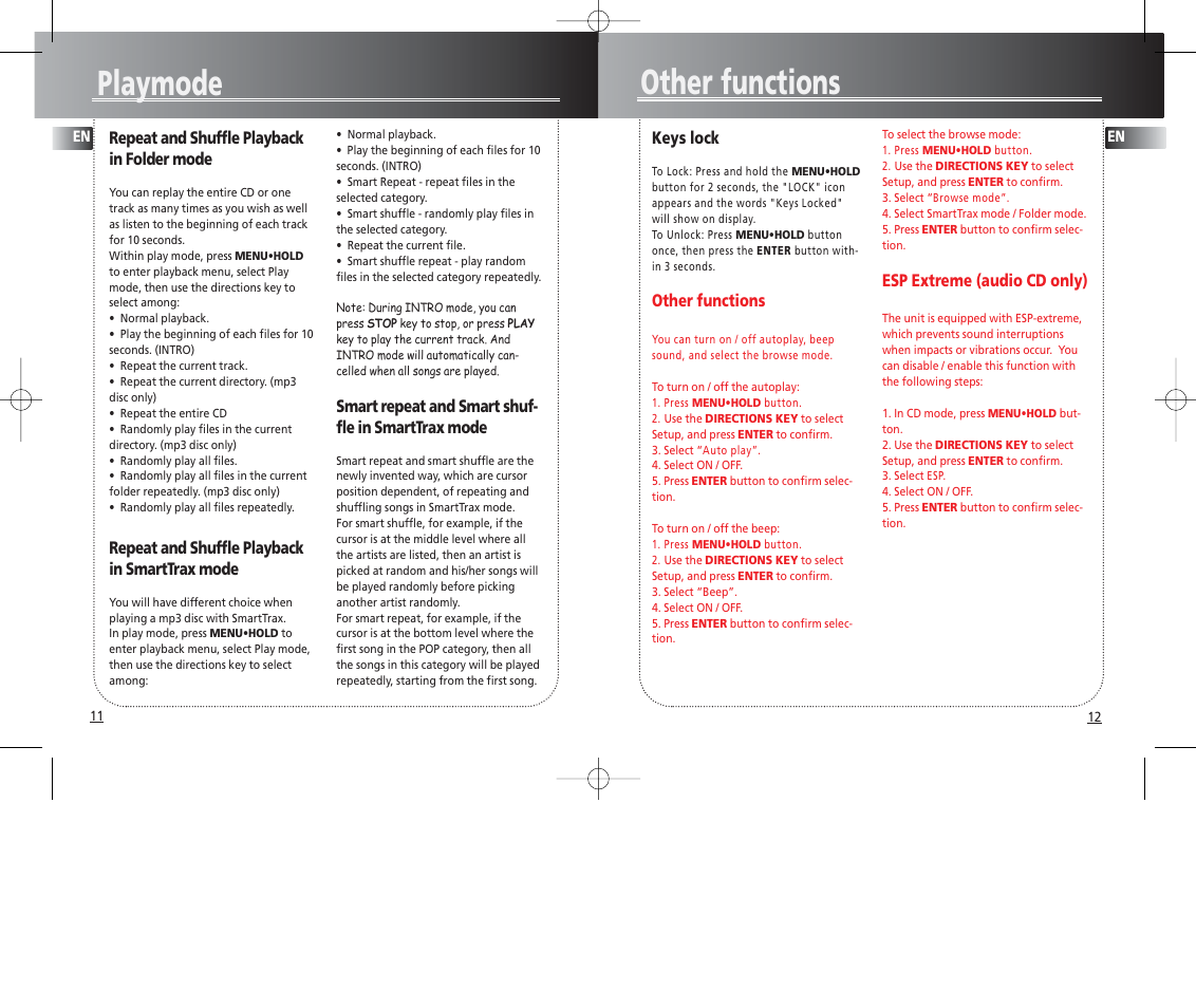 Playmode, Other functions | Technicolor - Thomson PDP2069 User Manual | Page 9 / 12