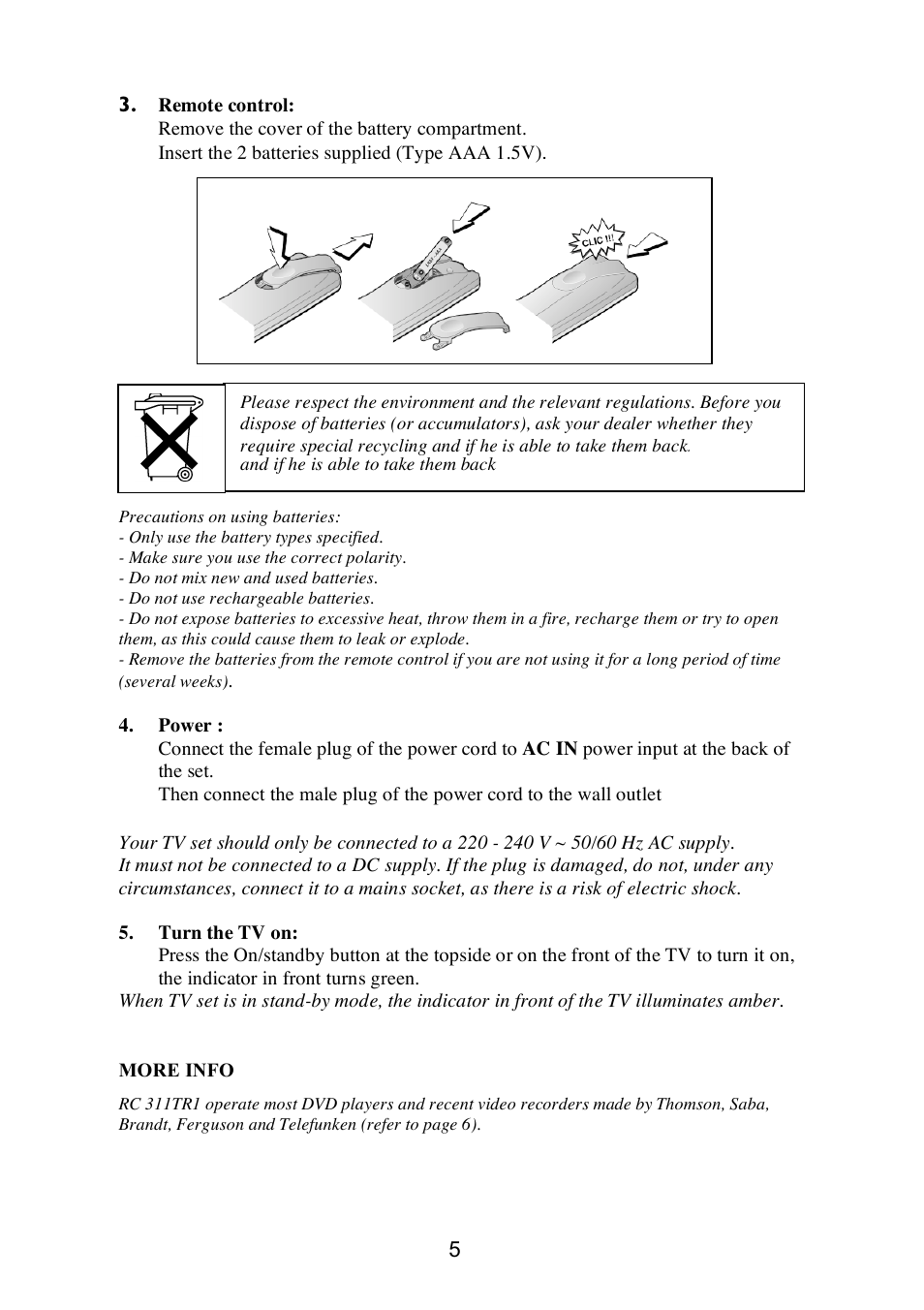 Technicolor - Thomson 20LW052 User Manual | Page 5 / 21