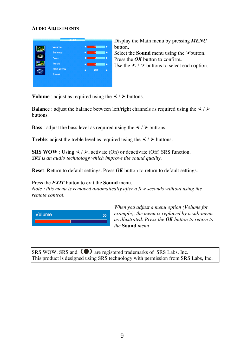 Technicolor - Thomson 20LW052 User Manual | Page 9 / 21