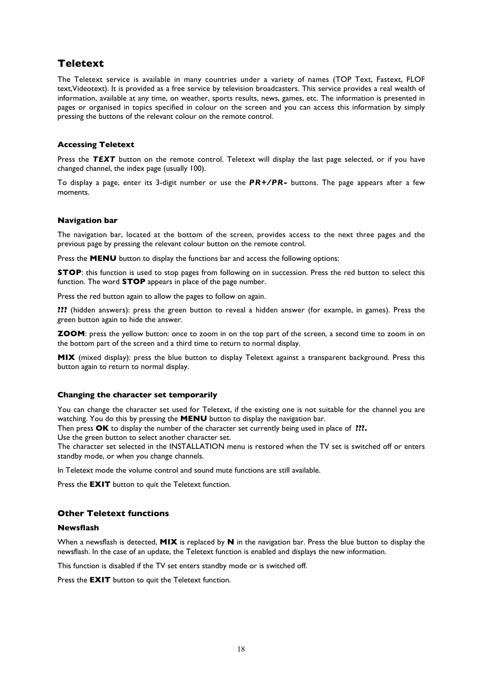 Teletext | Technicolor - Thomson YPrPb User Manual | Page 18 / 23