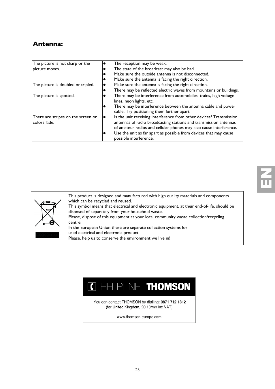 Antenna | Technicolor - Thomson YPrPb User Manual | Page 23 / 23