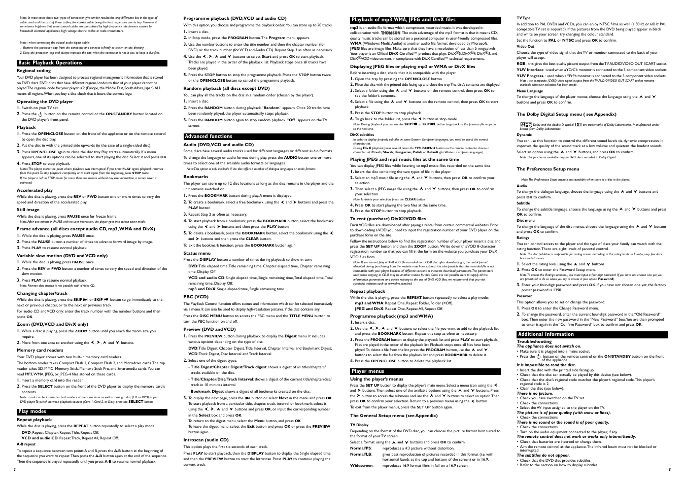 Technicolor - Thomson DTH255E User Manual | Page 2 / 2