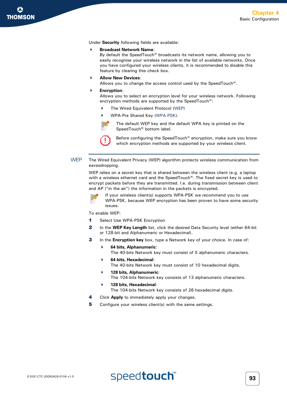 Chapter 4 | Technicolor - Thomson 605 User Manual | Page 103 / 212