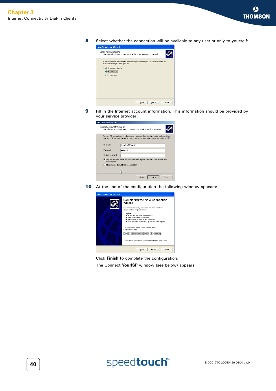 Chapter 3 | Technicolor - Thomson 605 User Manual | Page 50 / 212