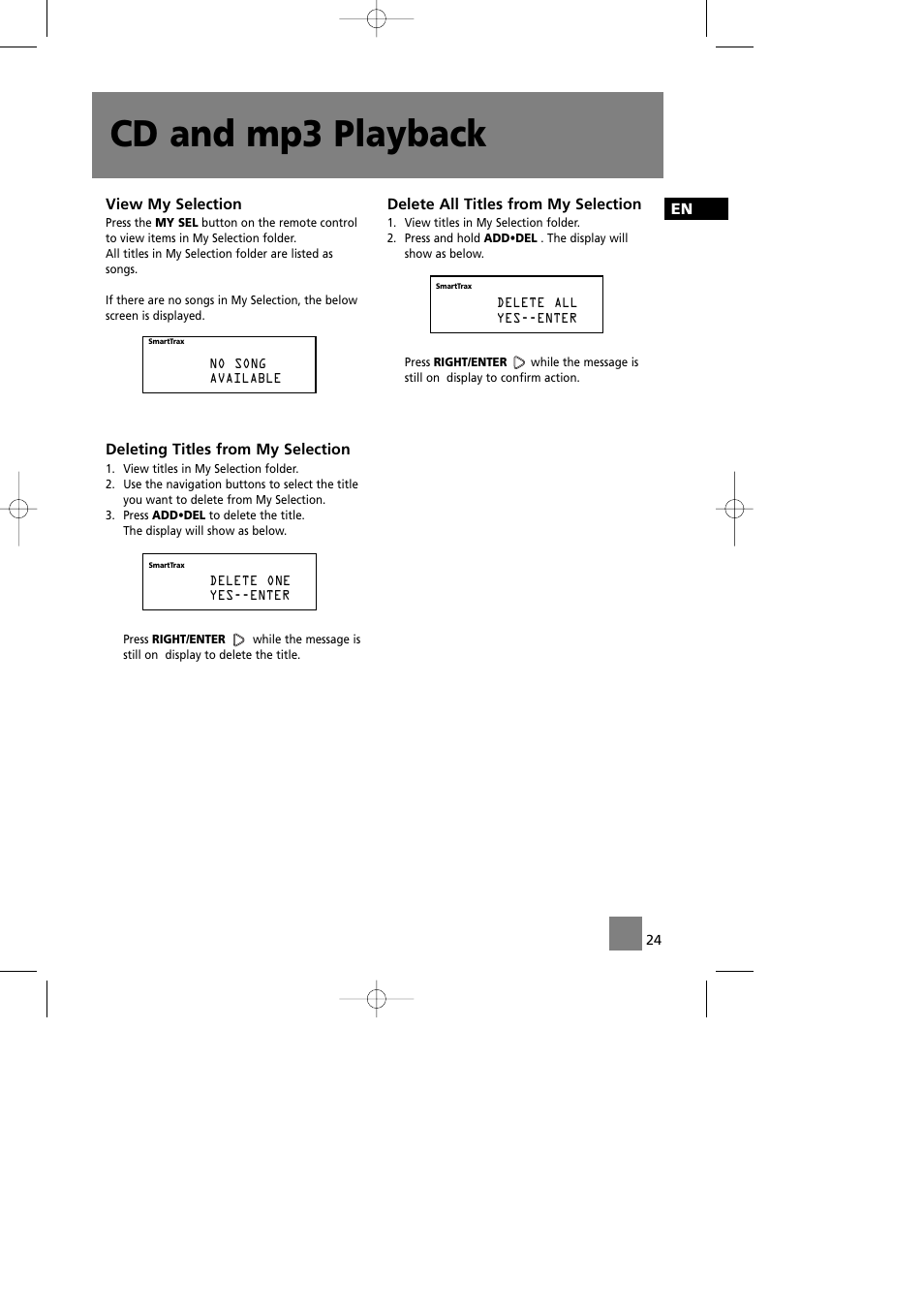 Cd and mp3 playback | Technicolor - Thomson CS580 User Manual | Page 26 / 34
