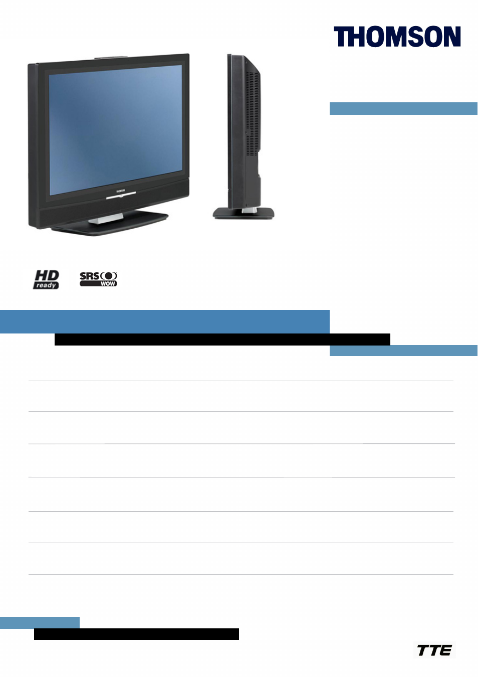 Technicolor - Thomson 32LM051B6 User Manual | 2 pages