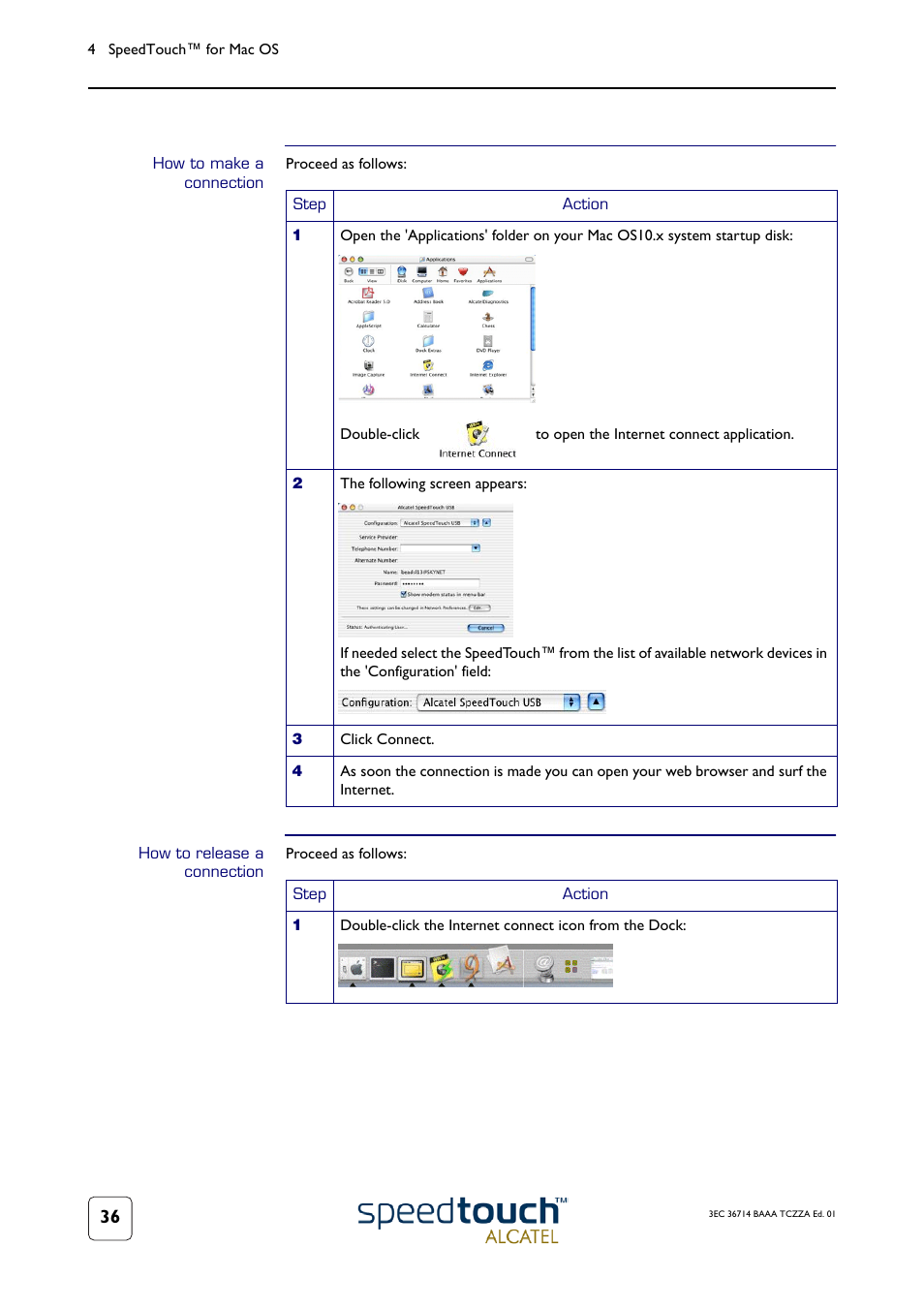 How to make a connection, How to release a connection | Technicolor - Thomson 300 Series User Manual | Page 40 / 46