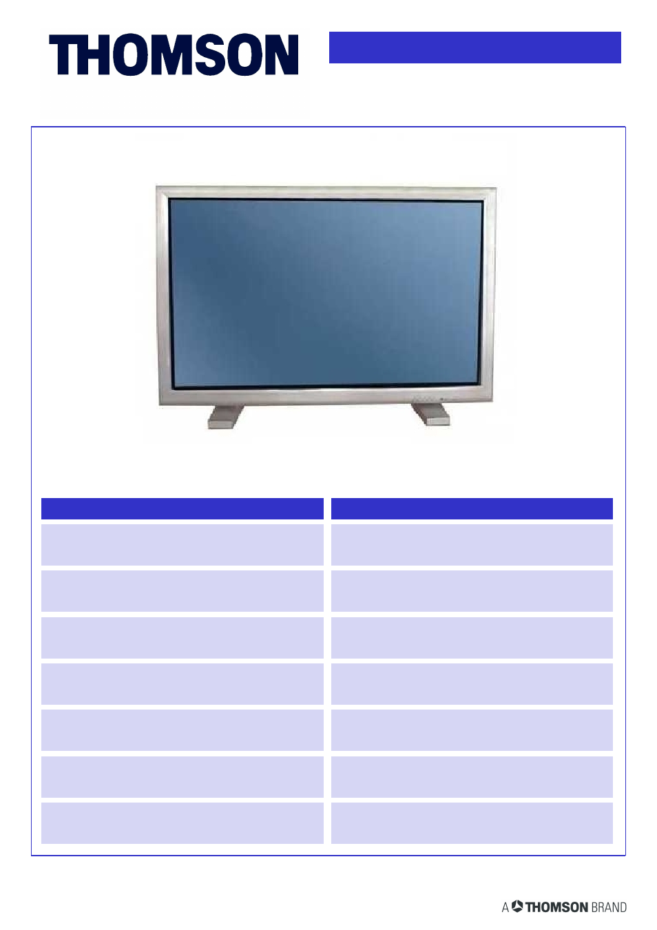 Technicolor - Thomson 42 WM 04 ST User Manual | 2 pages