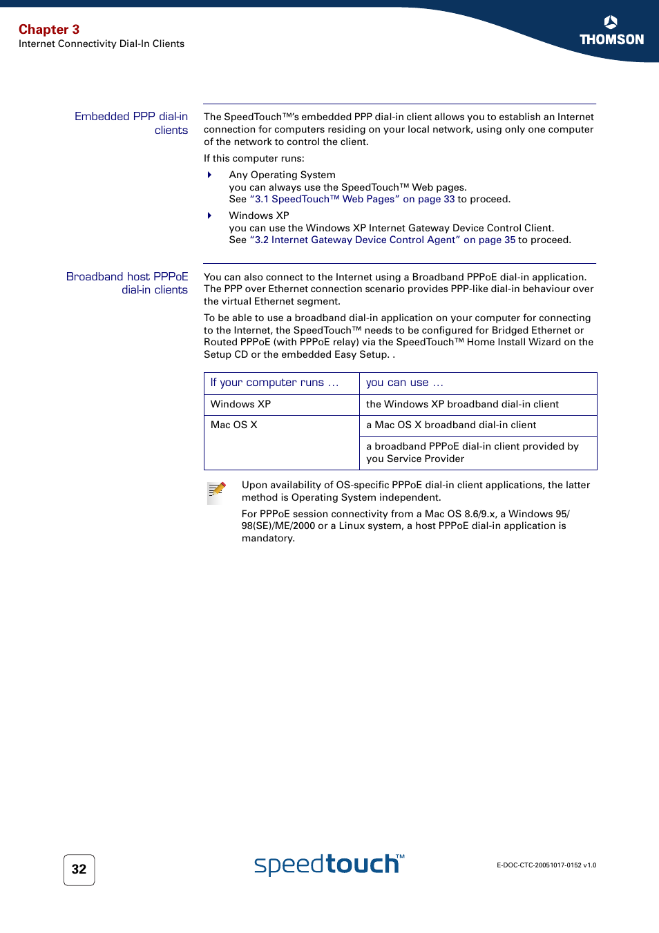 Embedded ppp dial-in clients, Broadband host pppoe dial-in clients, Chapter 3 | Technicolor - Thomson SpeedTouch 706 (WL) User Manual | Page 40 / 122