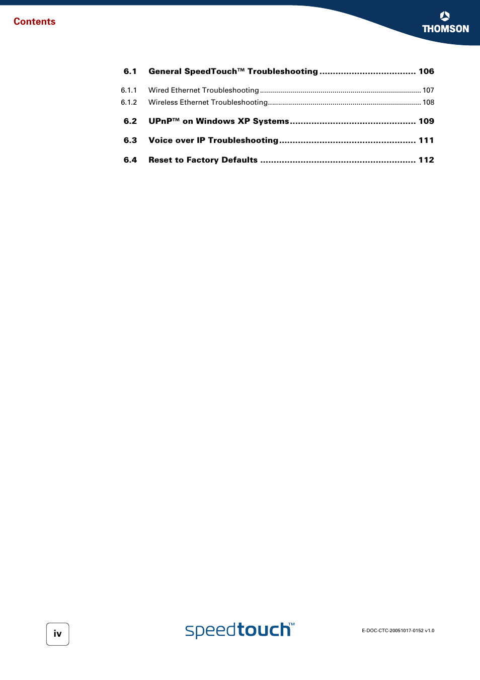 Technicolor - Thomson SpeedTouch 706 (WL) User Manual | Page 8 / 122