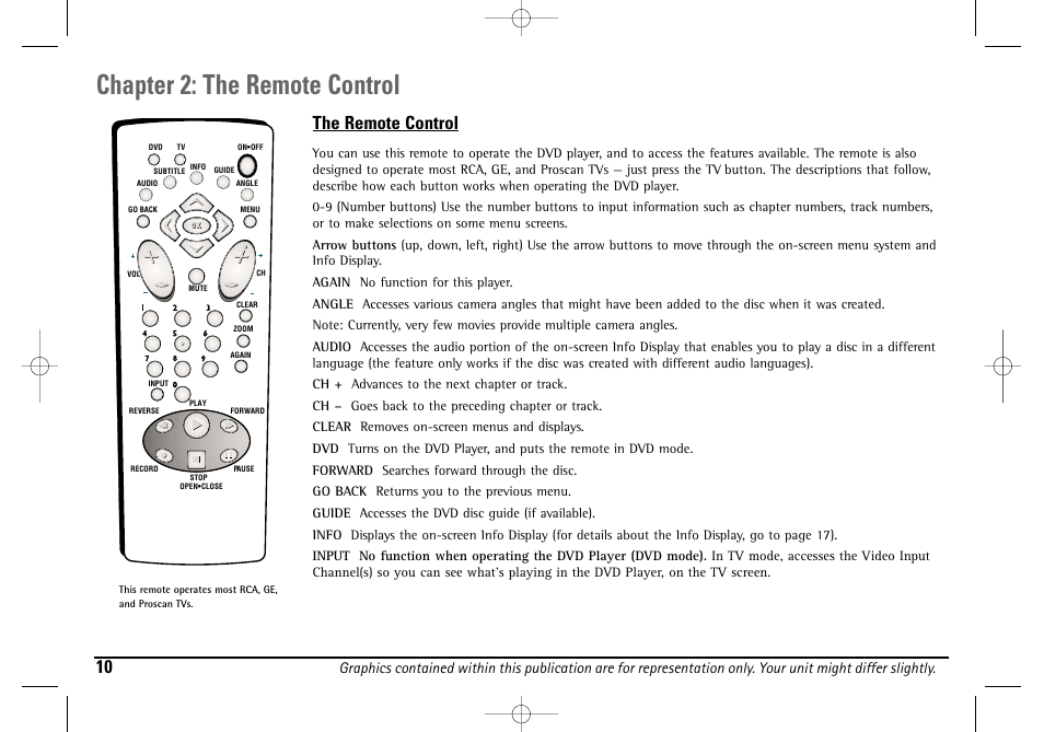 Chapter 2: the remote control, The remote control | Technicolor - Thomson DGE505N User Manual | Page 12 / 59