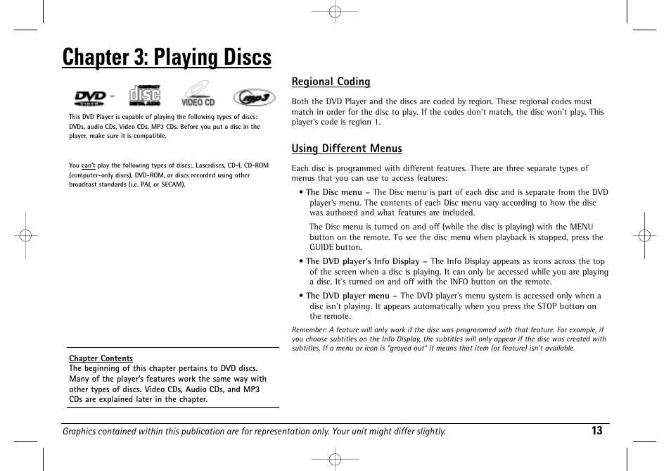 Chapter 3: playing discs | Technicolor - Thomson DGE505N User Manual | Page 15 / 59