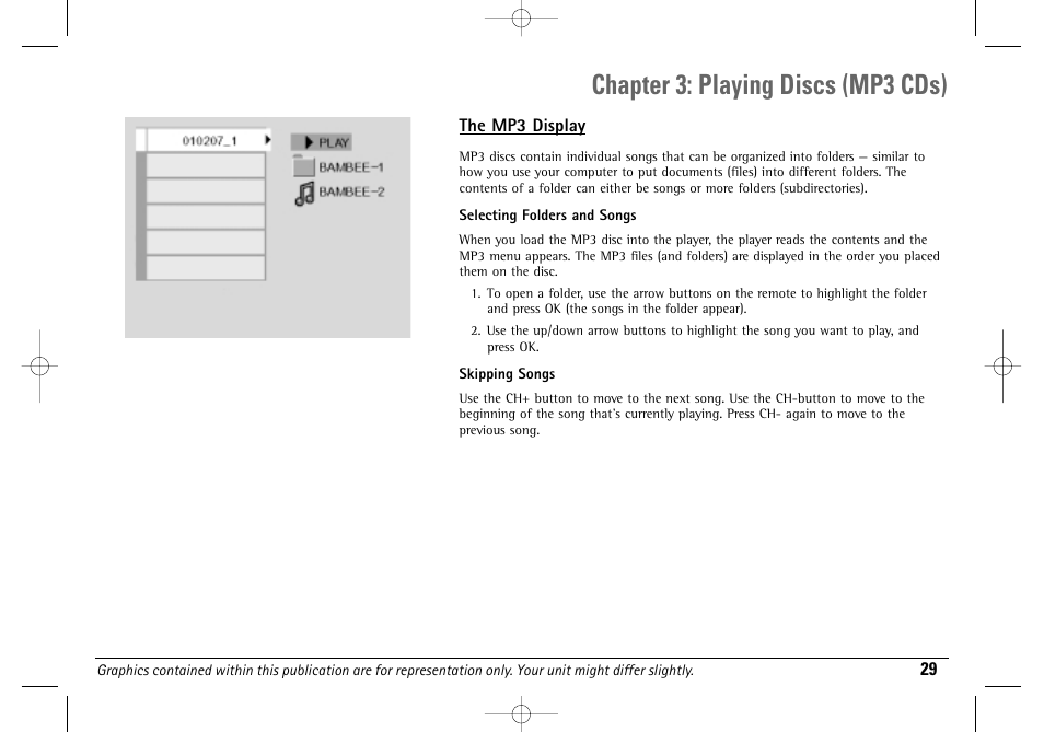 Chapter 3: playing discs (mp3 cds) | Technicolor - Thomson DGE505N User Manual | Page 31 / 59