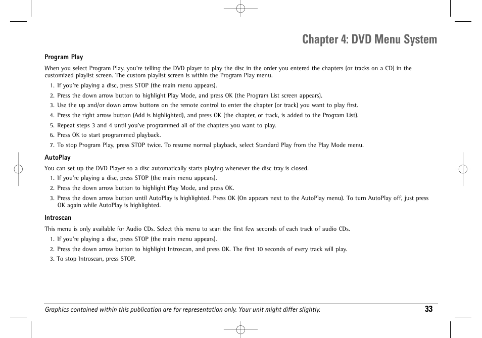 Chapter 4: dvd menu system | Technicolor - Thomson DGE505N User Manual | Page 35 / 59