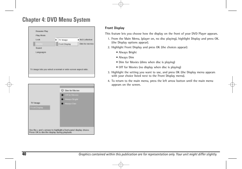 Chapter 4: dvd menu system | Technicolor - Thomson DGE505N User Manual | Page 42 / 59