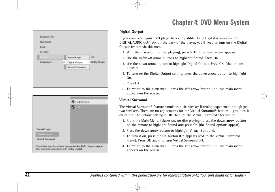 Chapter 4: dvd menu system | Technicolor - Thomson DGE505N User Manual | Page 44 / 59