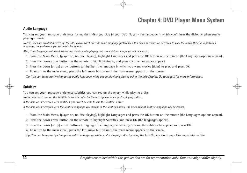 Chapter 4: dvd player menu system | Technicolor - Thomson DGE505N User Manual | Page 46 / 59