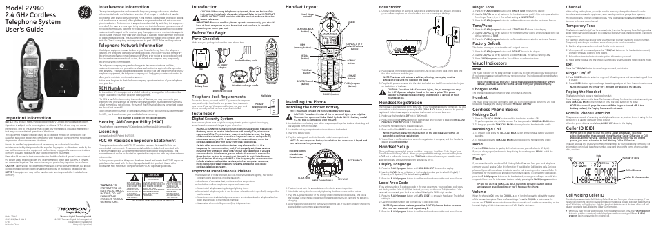 Technicolor - Thomson 27940 User Manual | 2 pages