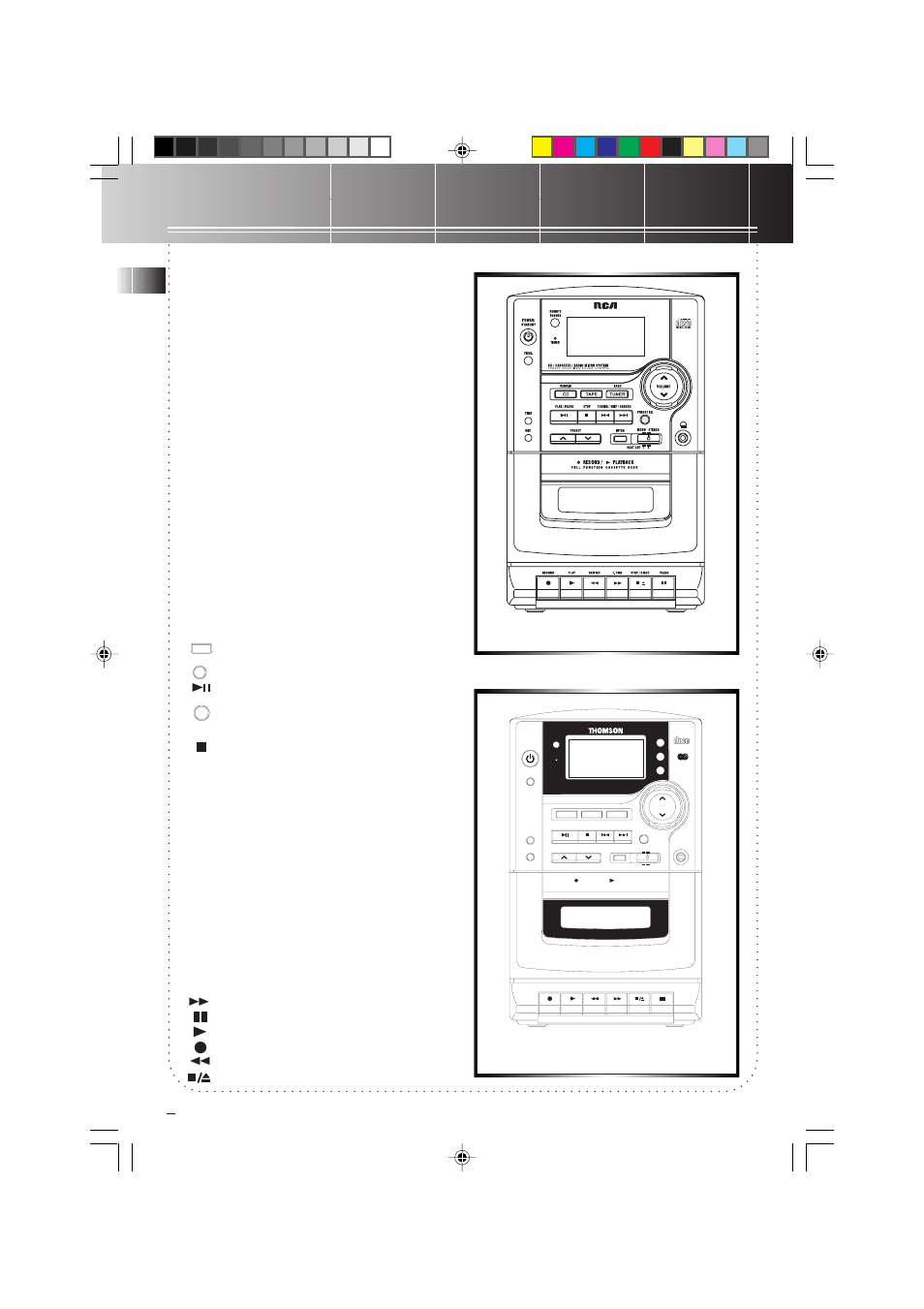 Cd micro system, En 2, Cd buttons | Tuner buttons, Tape buttons, Compact digital audio | Technicolor - Thomson RS1290 User Manual | Page 5 / 14