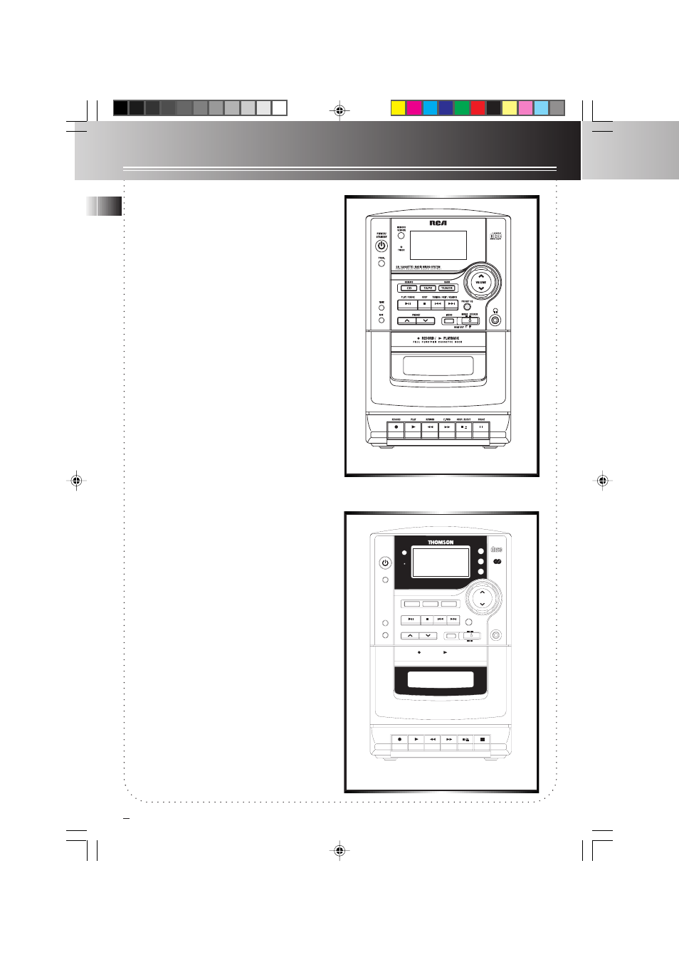 Tape deck, En 6, Playing cassette tape | Recording a radio program, Recording a cd, Compact digital audio | Technicolor - Thomson RS1290 User Manual | Page 9 / 14