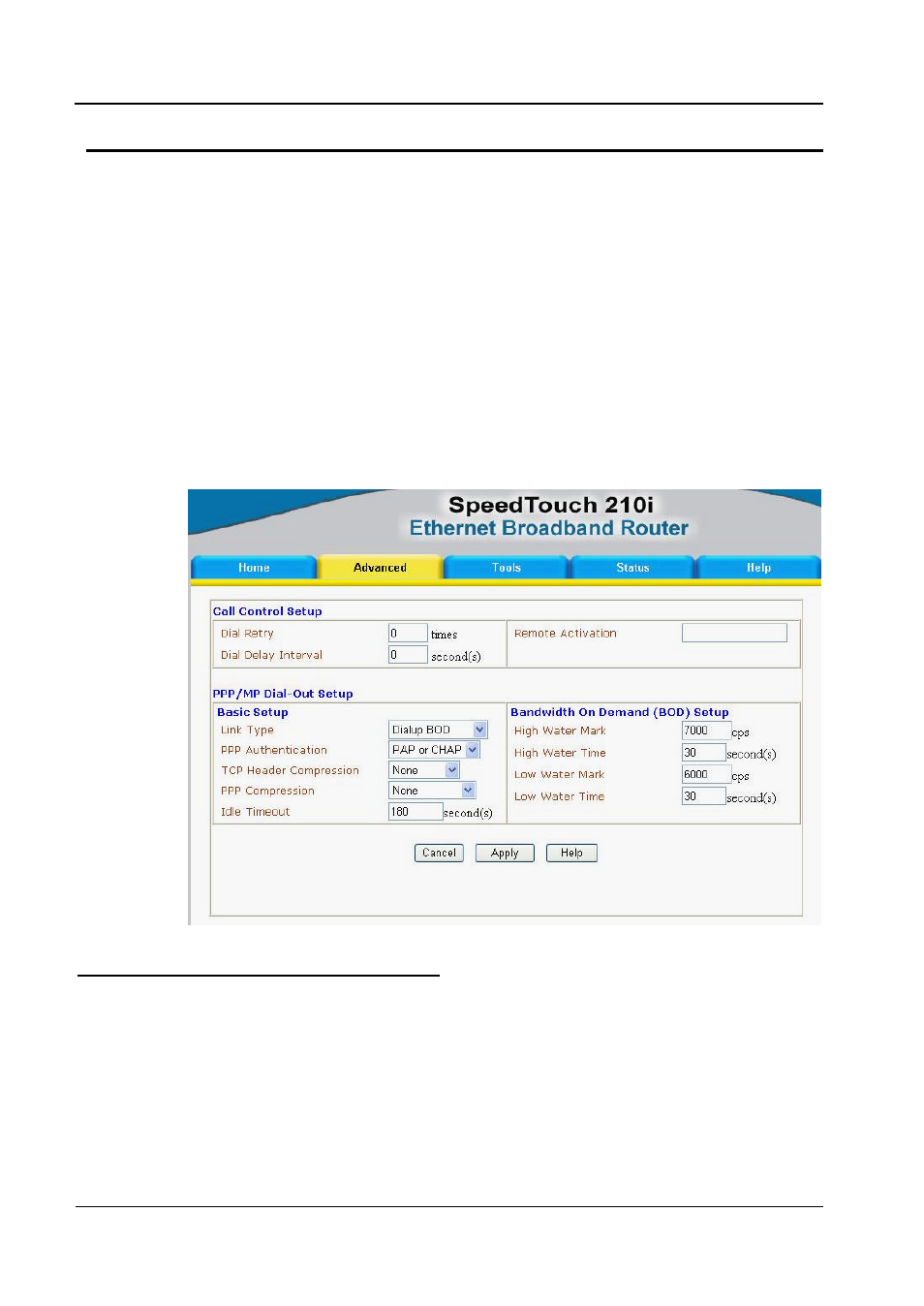 Advanced setup, Speedtouch 210i | Technicolor - Thomson 210i User Manual | Page 40 / 79
