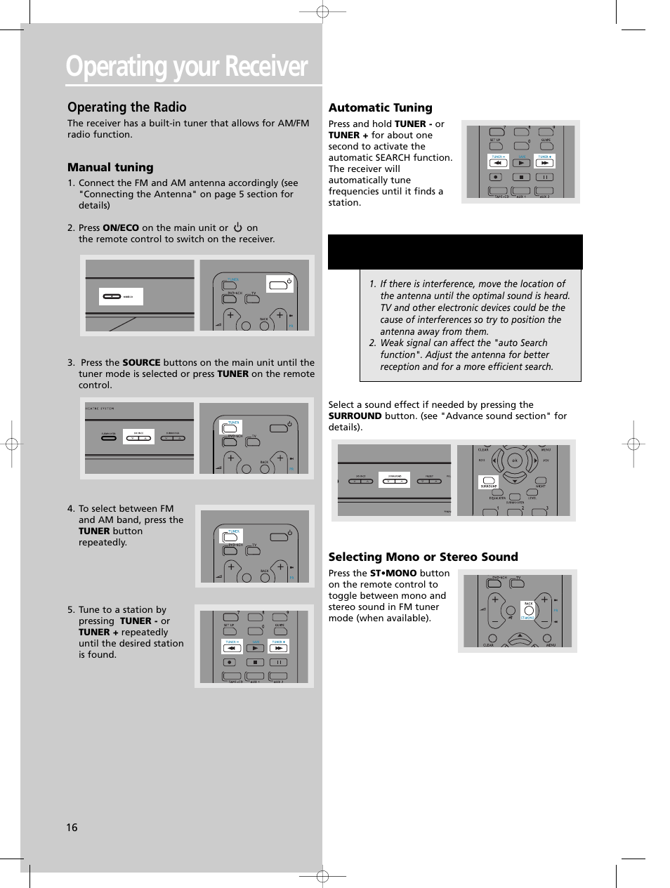 Operating your receiver, Operating the radio | Technicolor - Thomson DPL590 User Manual | Page 19 / 28