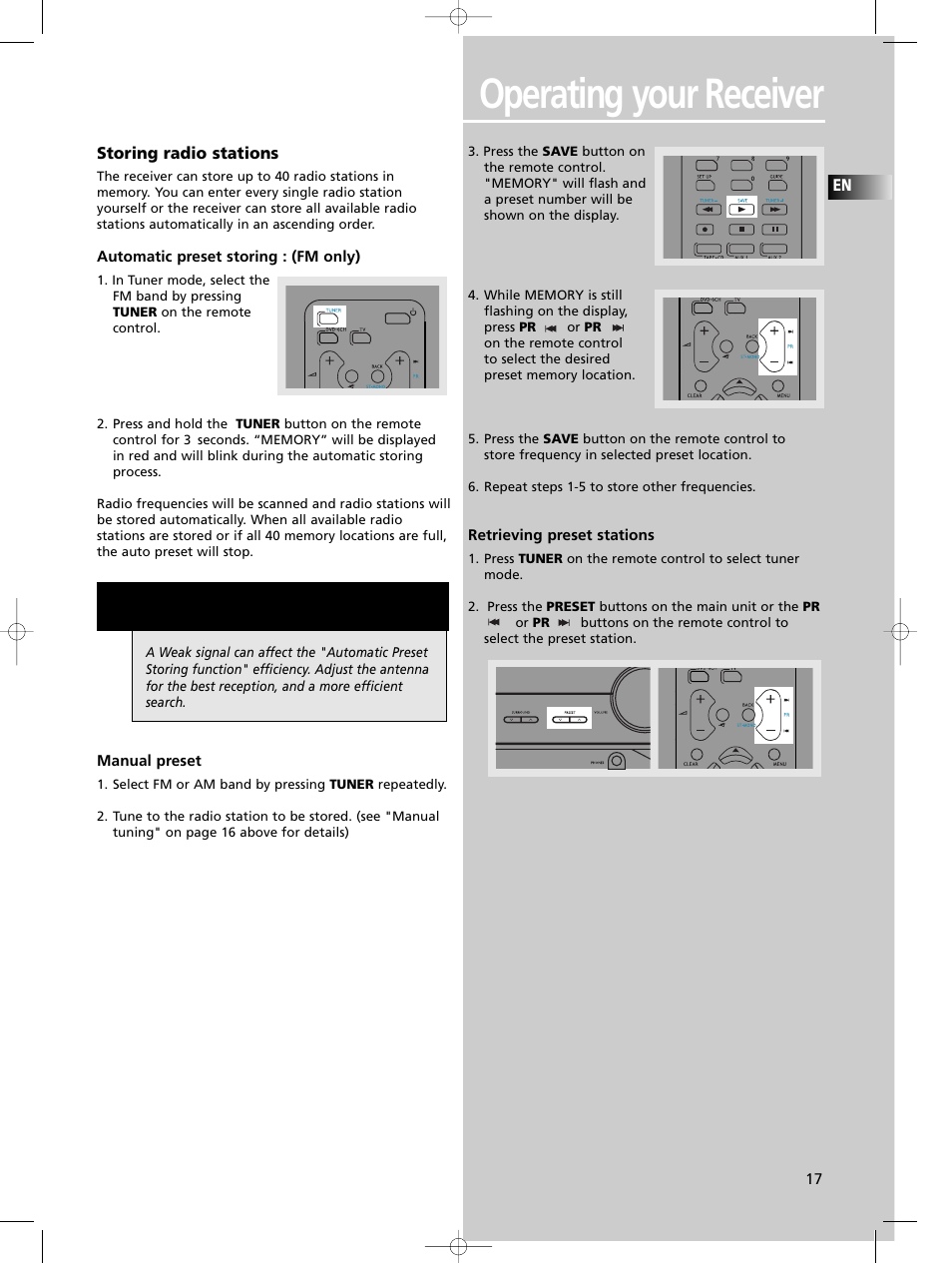 Operating your receiver | Technicolor - Thomson DPL590 User Manual | Page 20 / 28