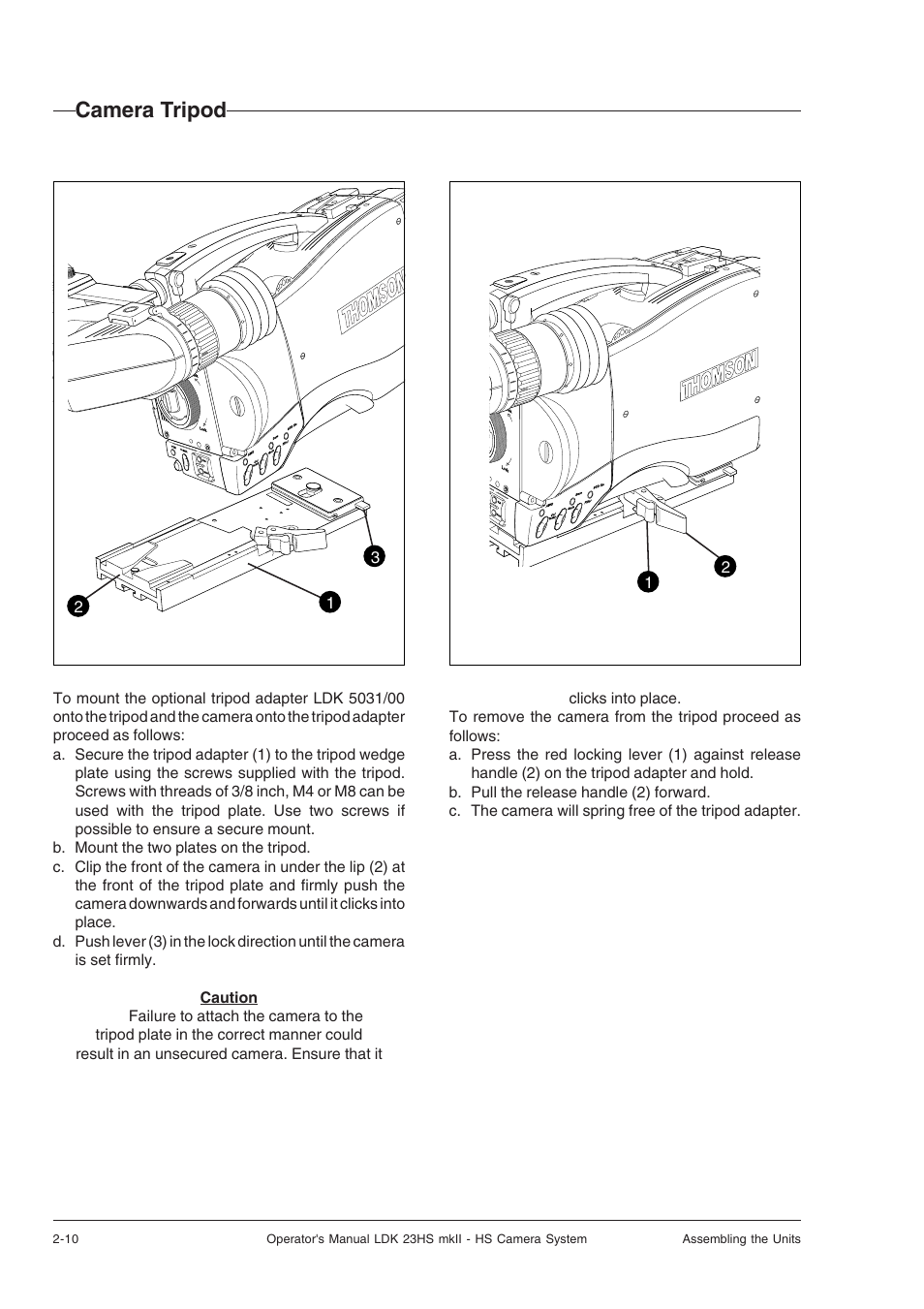 Camera tripod, Camera tripod -10 | Technicolor - Thomson mkiiLDK 23hs User Manual | Page 18 / 70