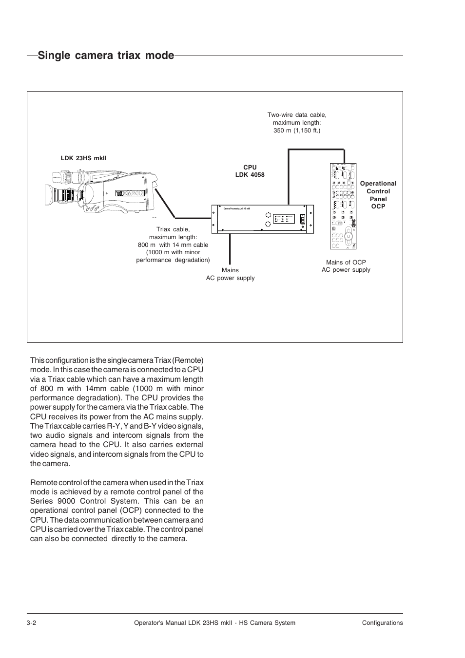 Single camera triax mode, Single camera triax mode -2 | Technicolor - Thomson mkiiLDK 23hs User Manual | Page 24 / 70