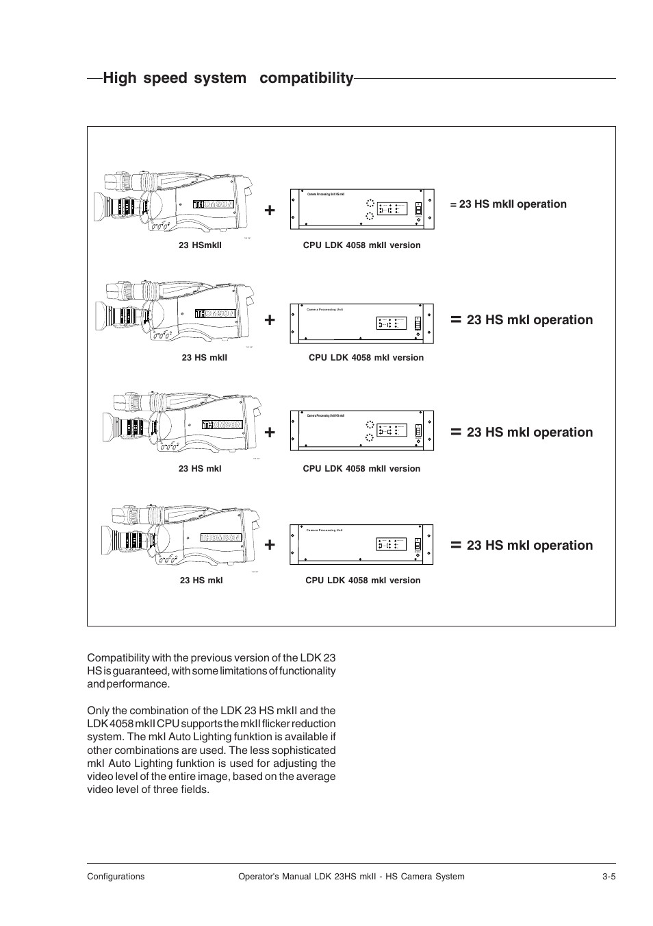 High speed system compatibility, High speed system compatibility -5, 23 hs mki operation | Technicolor - Thomson mkiiLDK 23hs User Manual | Page 27 / 70