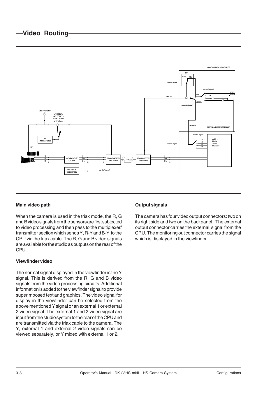 Video routing, Video routing -8 | Technicolor - Thomson mkiiLDK 23hs User Manual | Page 30 / 70