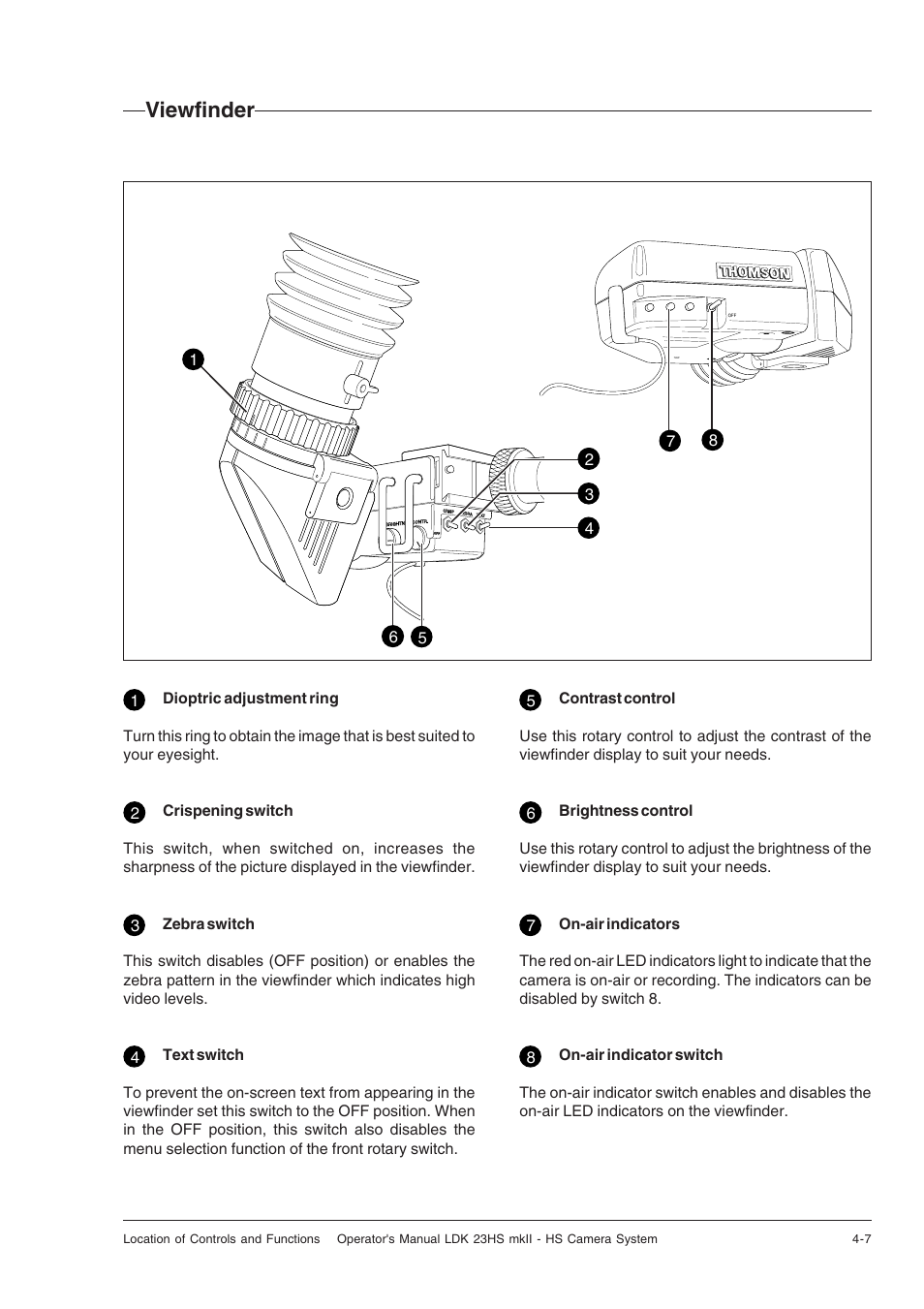 Viewfinder, Viewfinder -7 | Technicolor - Thomson mkiiLDK 23hs User Manual | Page 39 / 70