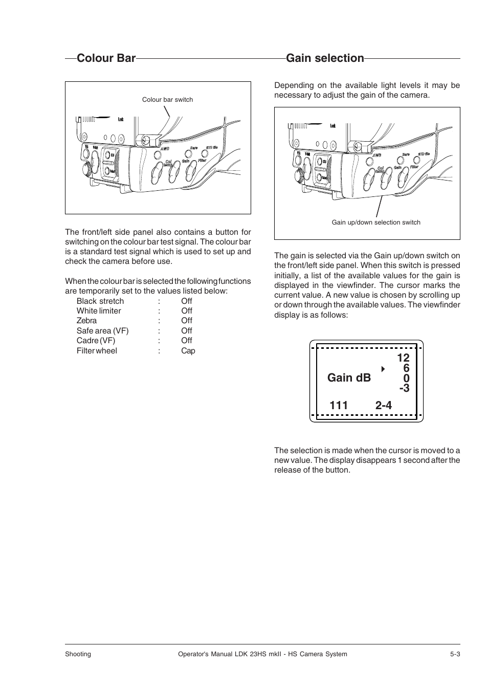 Colour bar, Gain selection, Colour bar -3 gain selection -3 | Technicolor - Thomson mkiiLDK 23hs User Manual | Page 49 / 70