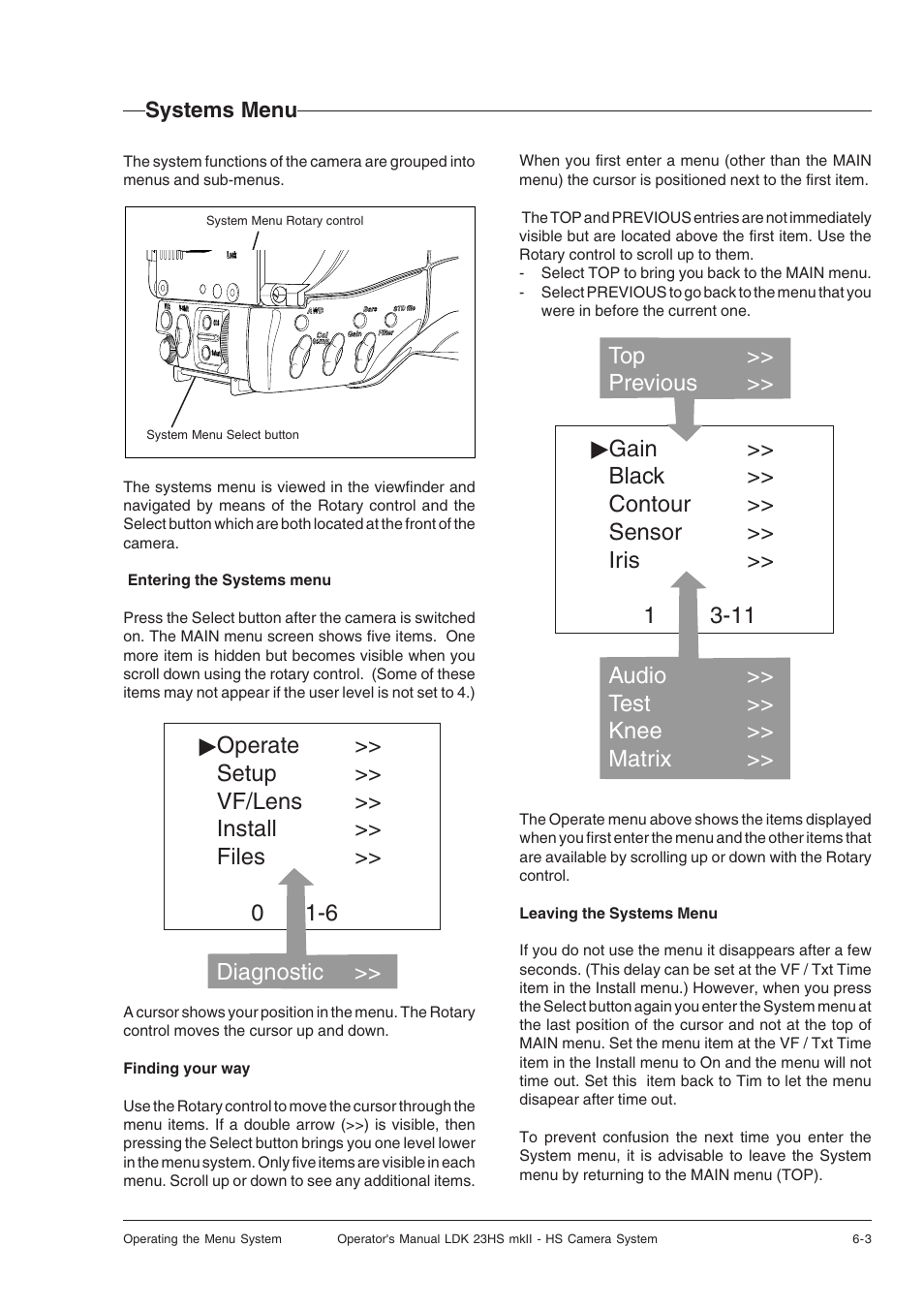 Systems menu, Systems menu -3 | Technicolor - Thomson mkiiLDK 23hs User Manual | Page 57 / 70