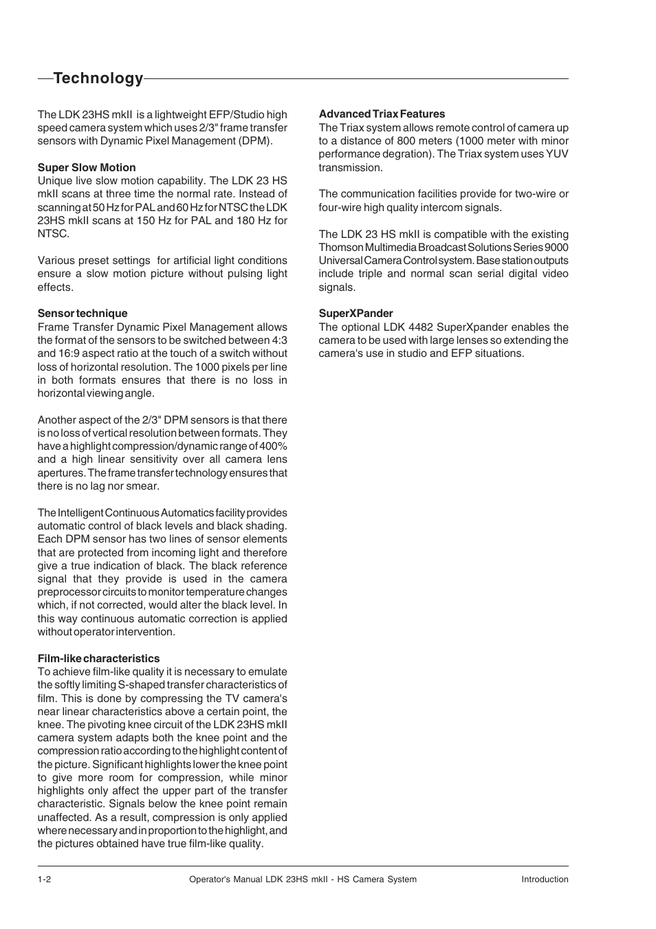 Technology, Technology -2 | Technicolor - Thomson mkiiLDK 23hs User Manual | Page 6 / 70