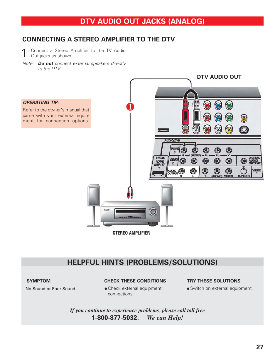 Audio out (stereo amplifier) | Technicolor - Thomson DP50747 User Manual | Page 27 / 52