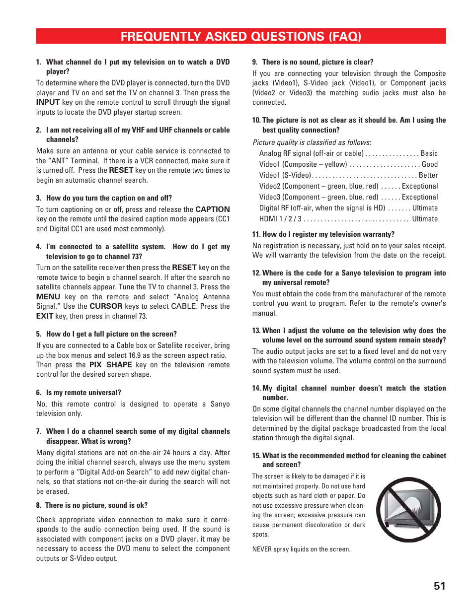 Frequently asked questions (faq) | Technicolor - Thomson DP50747 User Manual | Page 51 / 52