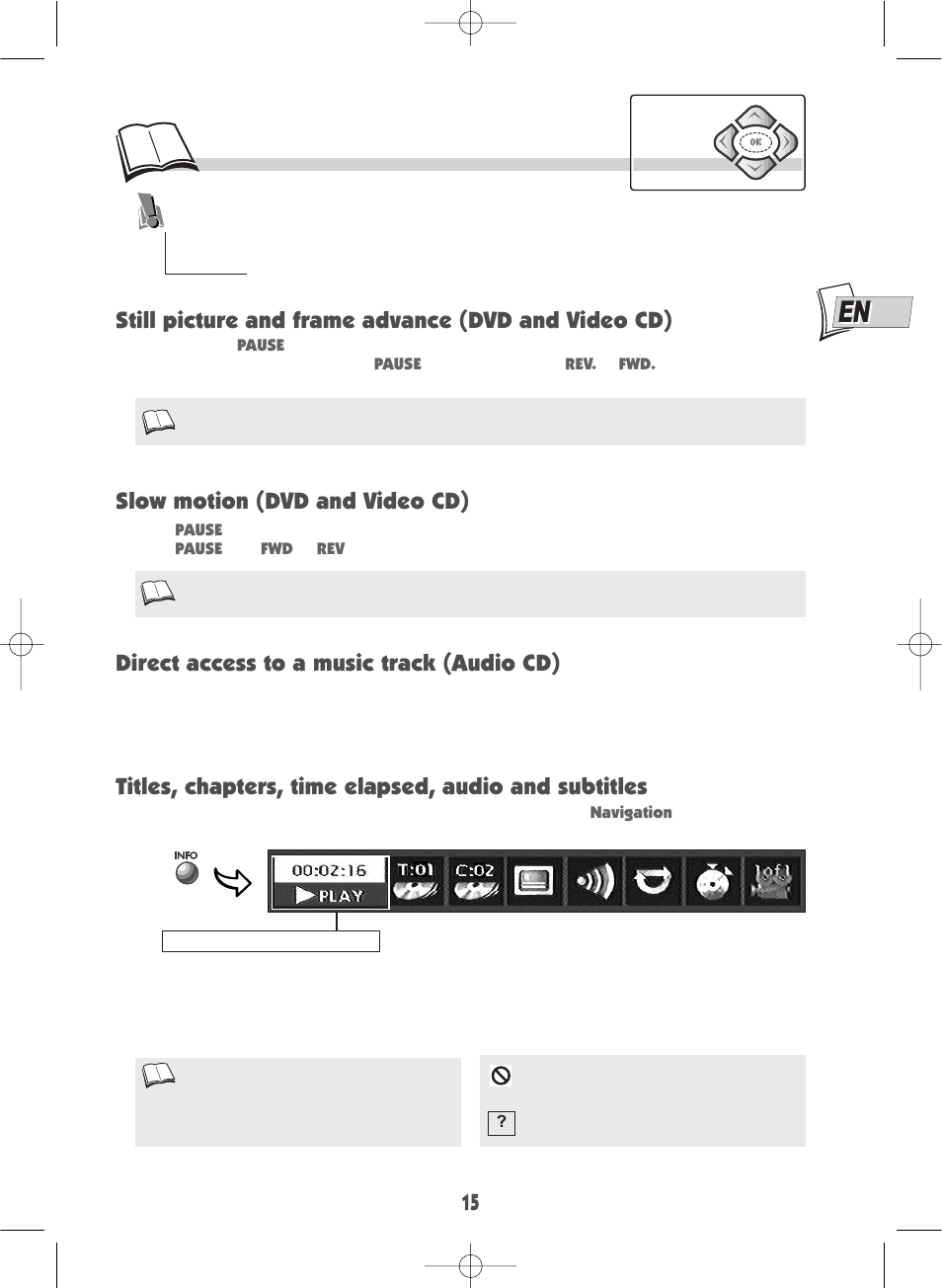 Slow motion (dvd and video cd) | Technicolor - Thomson DTH220E User Manual | Page 15 / 26