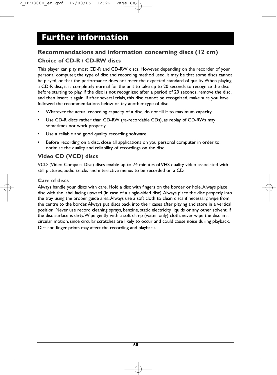 Further information | Technicolor - Thomson DTH8060 User Manual | Page 68 / 75